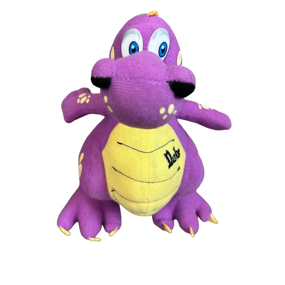 Vintage Petting Zoo Plush Duke Dinosaur Dragon Purple Yellow Standing 1994
